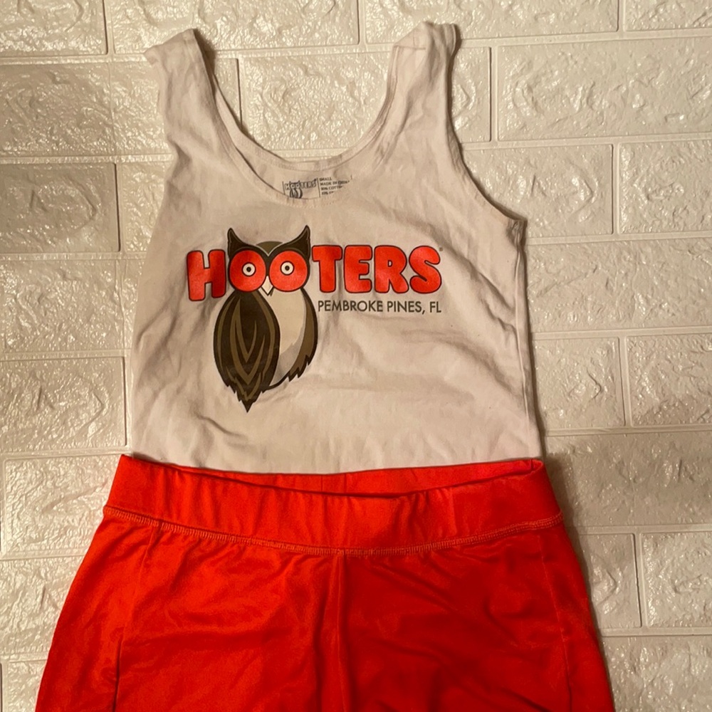 Hooters uniform size medium shorts in size small shirt